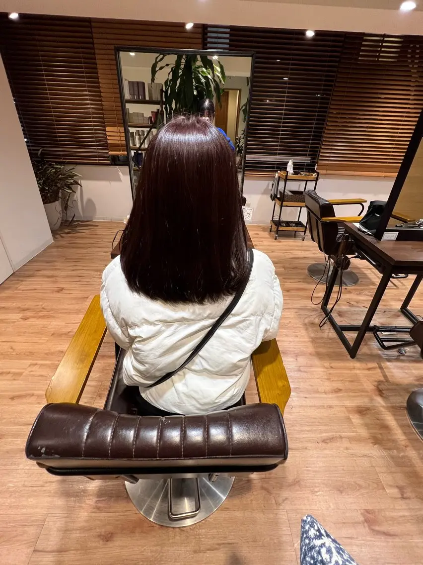 ロング カラー ブリーチ ブラウンカラー ブリーチなしカラー ピンクカラー ピンクブラウン 佐藤 彩弥のヘアスタイル