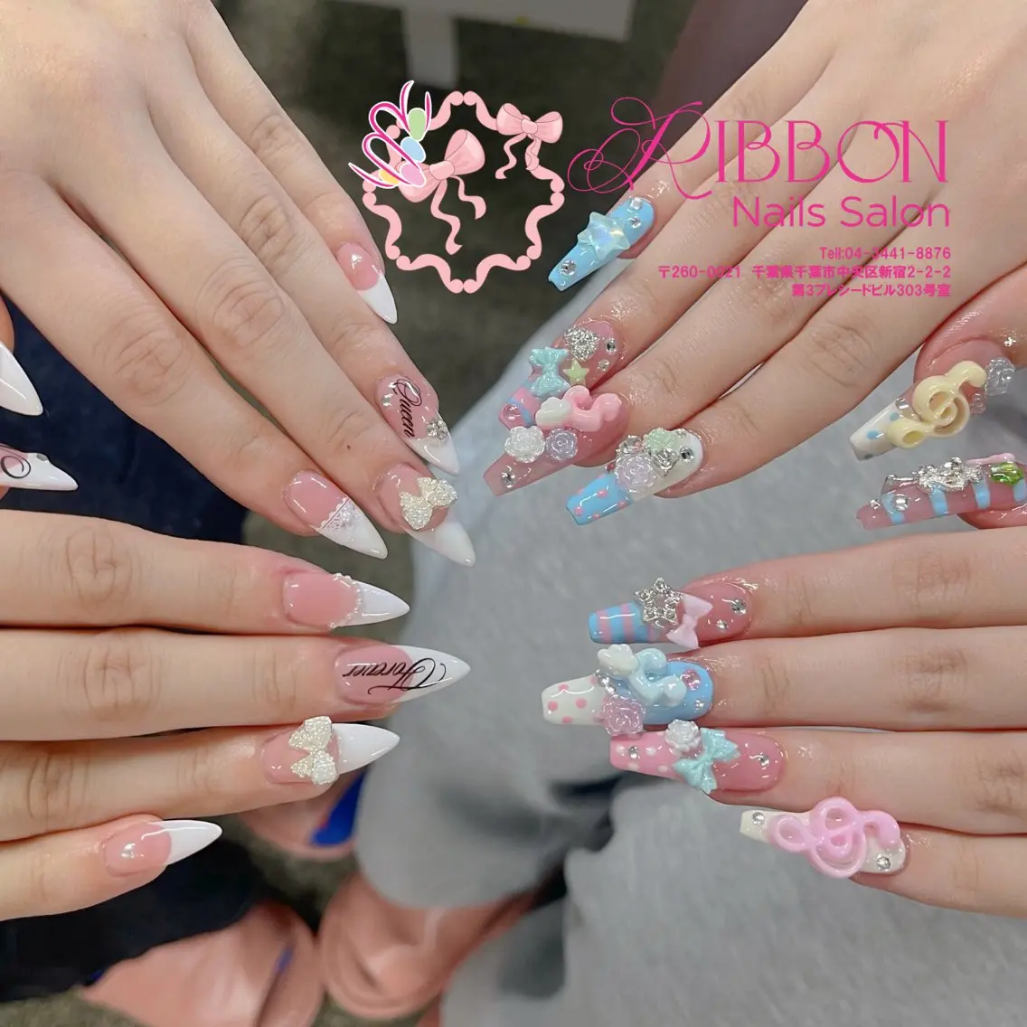 ネイル フレンチネイル ジェルネイル マグネットネイル 持ち込み ニュアンスネイル ハンドネイル Ribbonnail salonのネイルデザイン