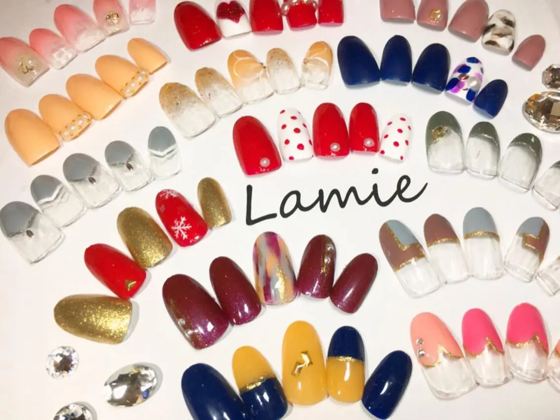 ネイル シンプルネイル ハンドネイル Lamie 岡山店のネイルデザイン
