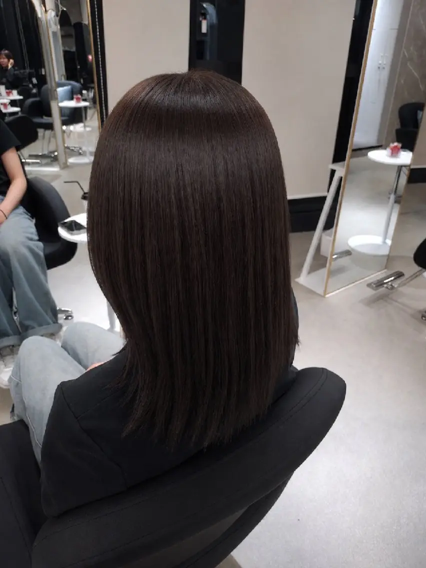カラー ミディアム ブラウンカラー ナチュラルブラウン ヘアカラー 透明感&艶カラー 韓国ヘア/akaneのヘアスタイル