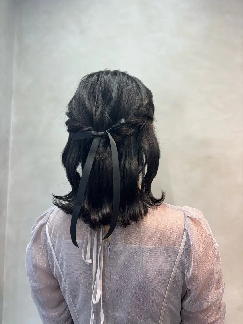 セミロング 推し活アレンジ🎀 艶カラー￤nanoのヘアスタイル