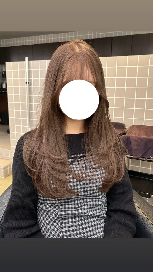 ロング カット ヘアカラー トリートメント 🤍透明感/韓国風/ レイヤー/優大🤍のヘアスタイル
