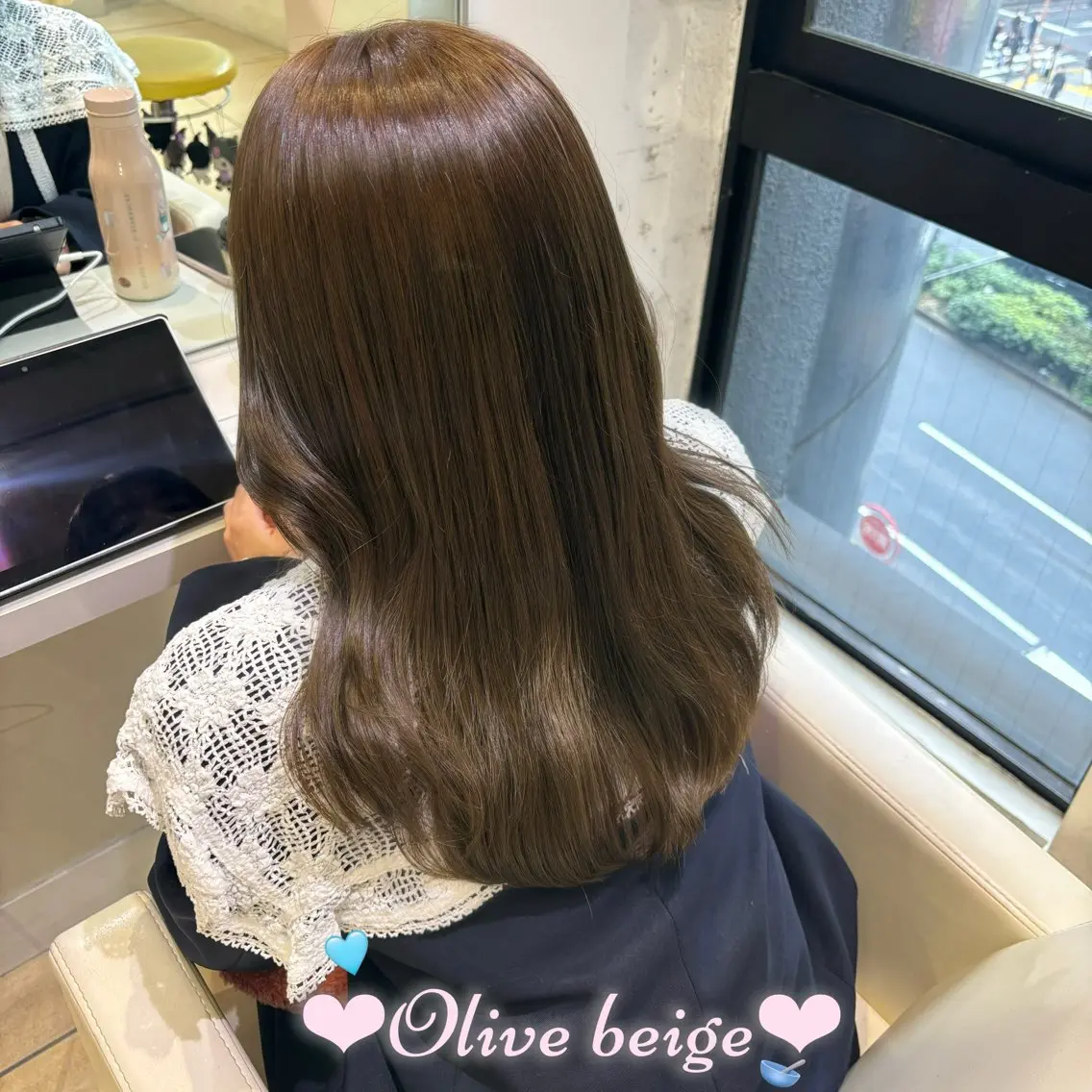 ロング カラー オリーブカラー オレンジ カット ヘアカラー トリートメント 新宿/艶カラー 🎀韓国ヘアKANAのヘアスタイル