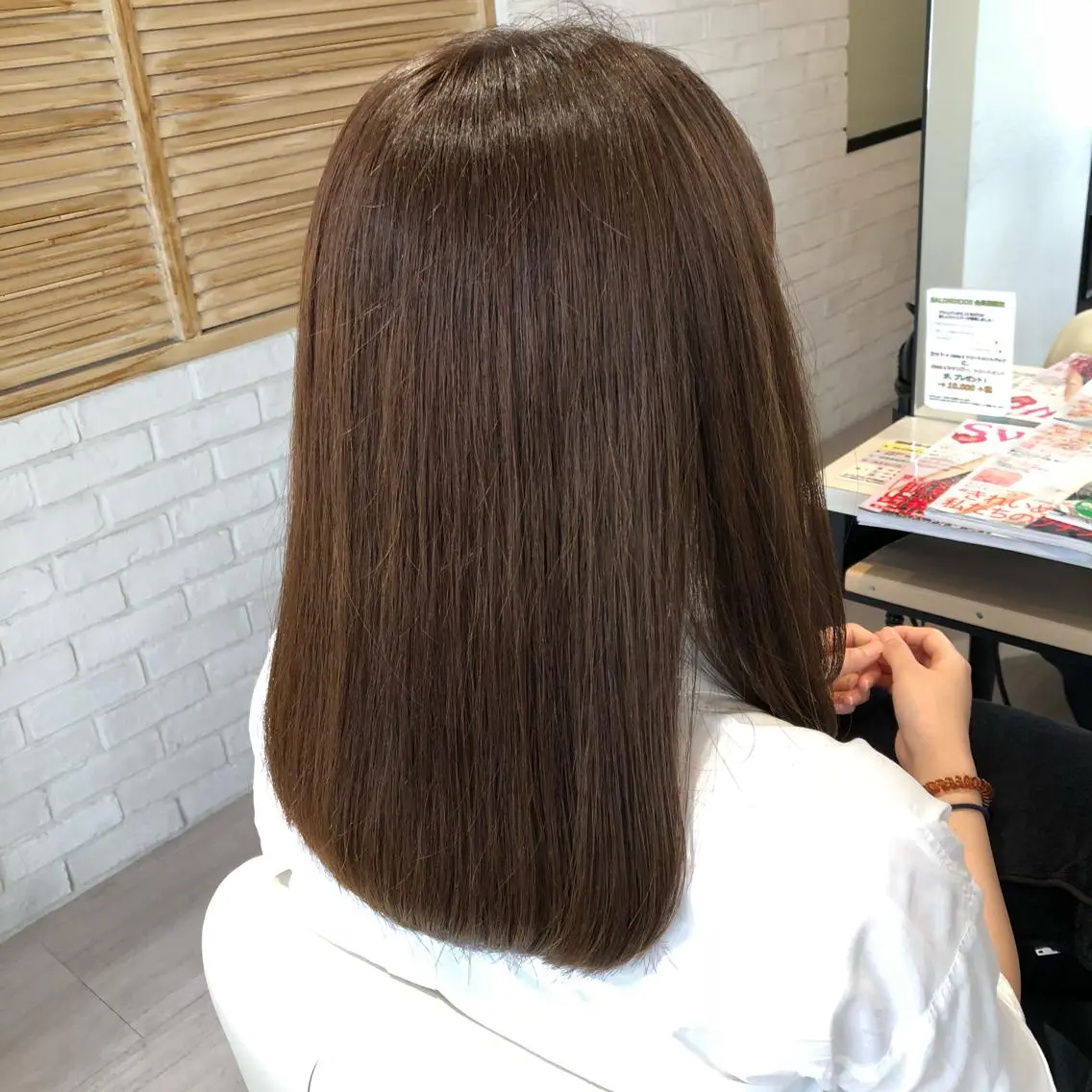 ミディアム カラー カット ヘアカラー トリートメント 金子 富士のヘアスタイル