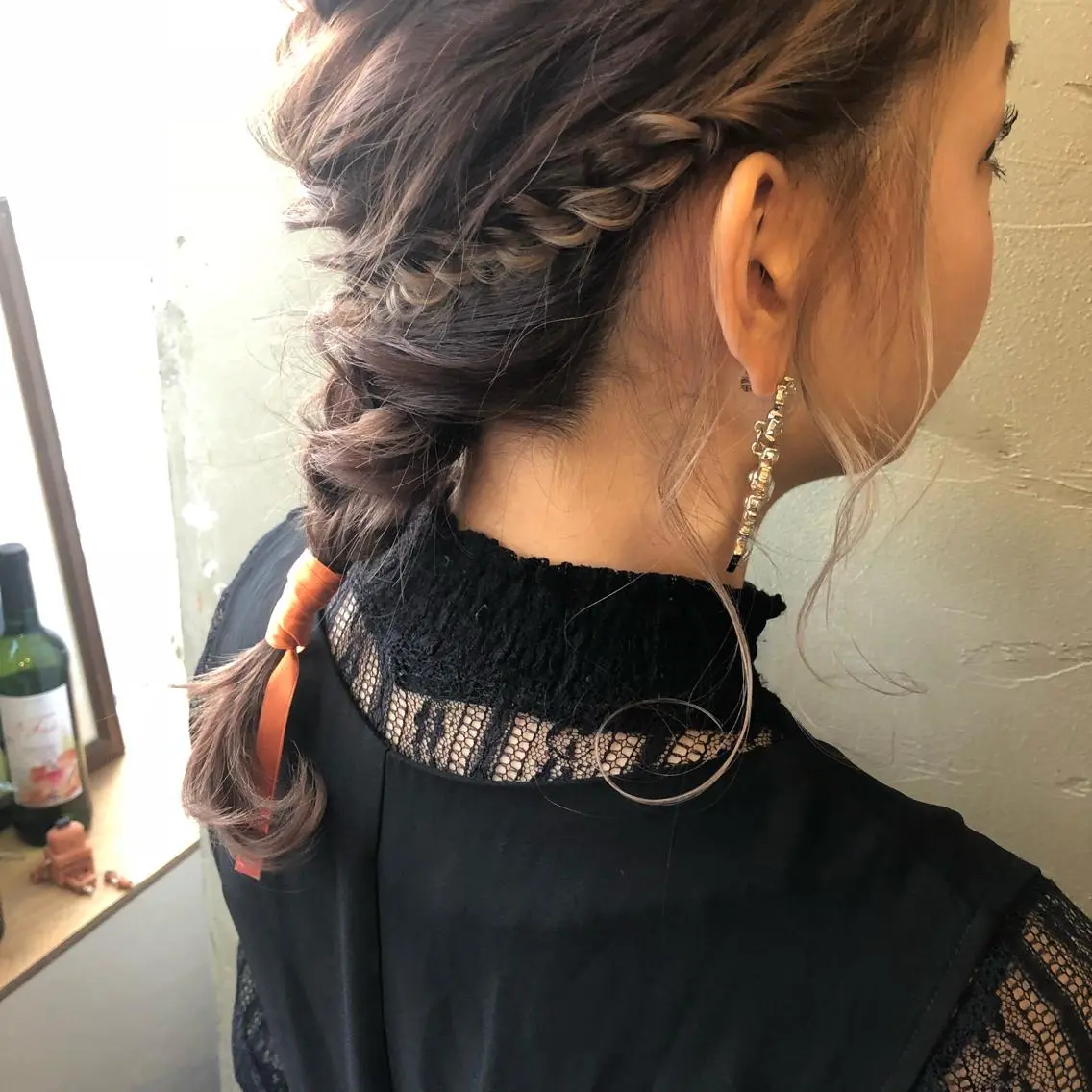 ミディアム カラー ヘアアレンジ イヤリングカラー 川上 智汐のヘアスタイル