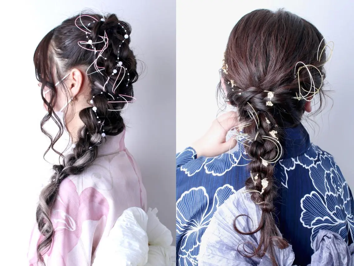 【夏のイベントに】浴衣の着付け➕ヘアセット(簡単アレンジコース)の写真