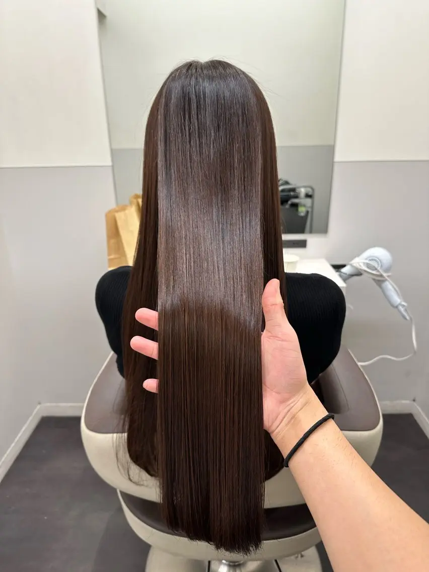 ロング カラー ケアカラー 髪質改善 トリートメント 酸熱トリートメント ヘアカラー トリートメント 【美髪矯正 /髪質改善】RINのヘアスタイル