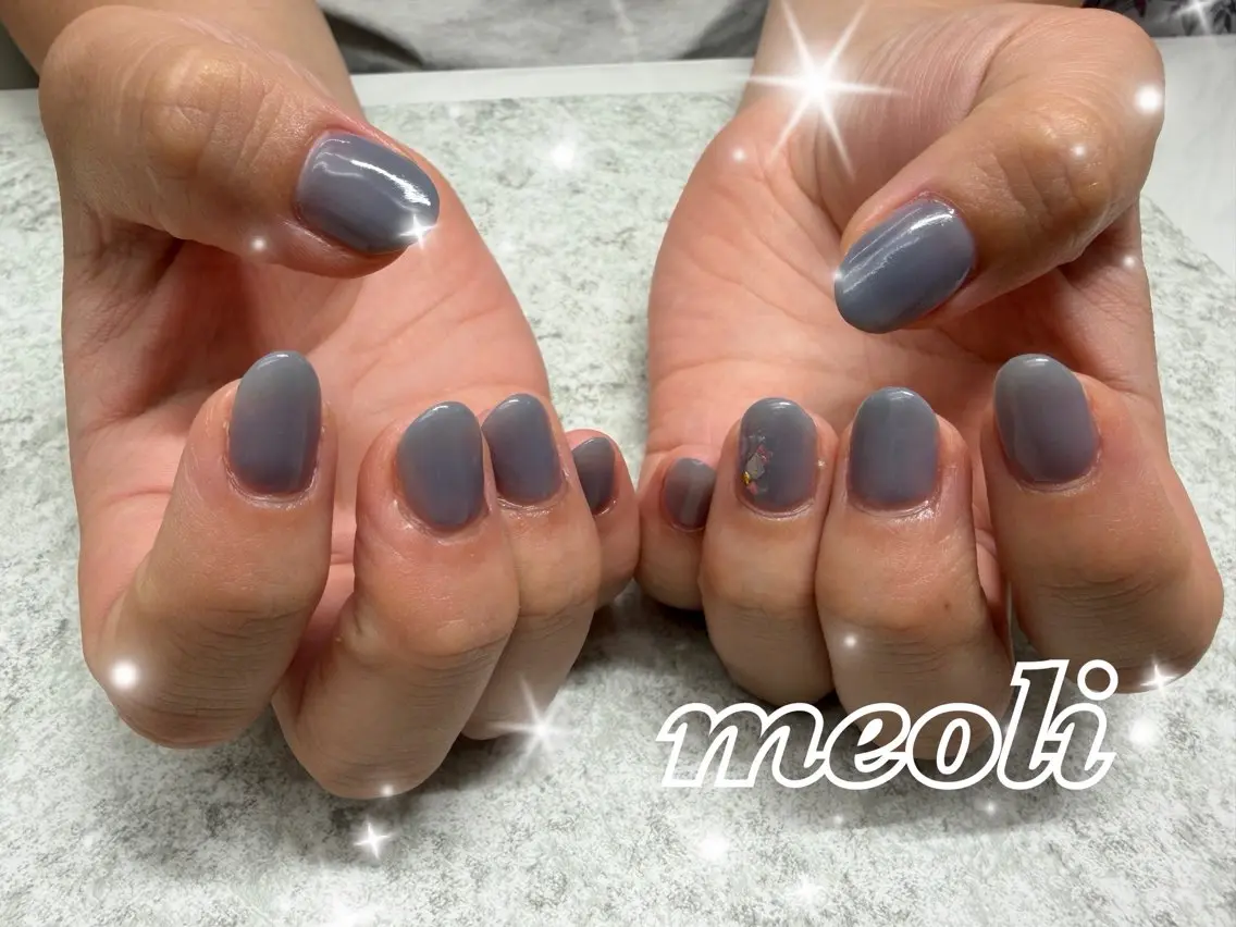 ネイル ラメ(グリッター) ワンカラーネイル ハンドネイル nail salon meoli　アヤのネイルデザイン