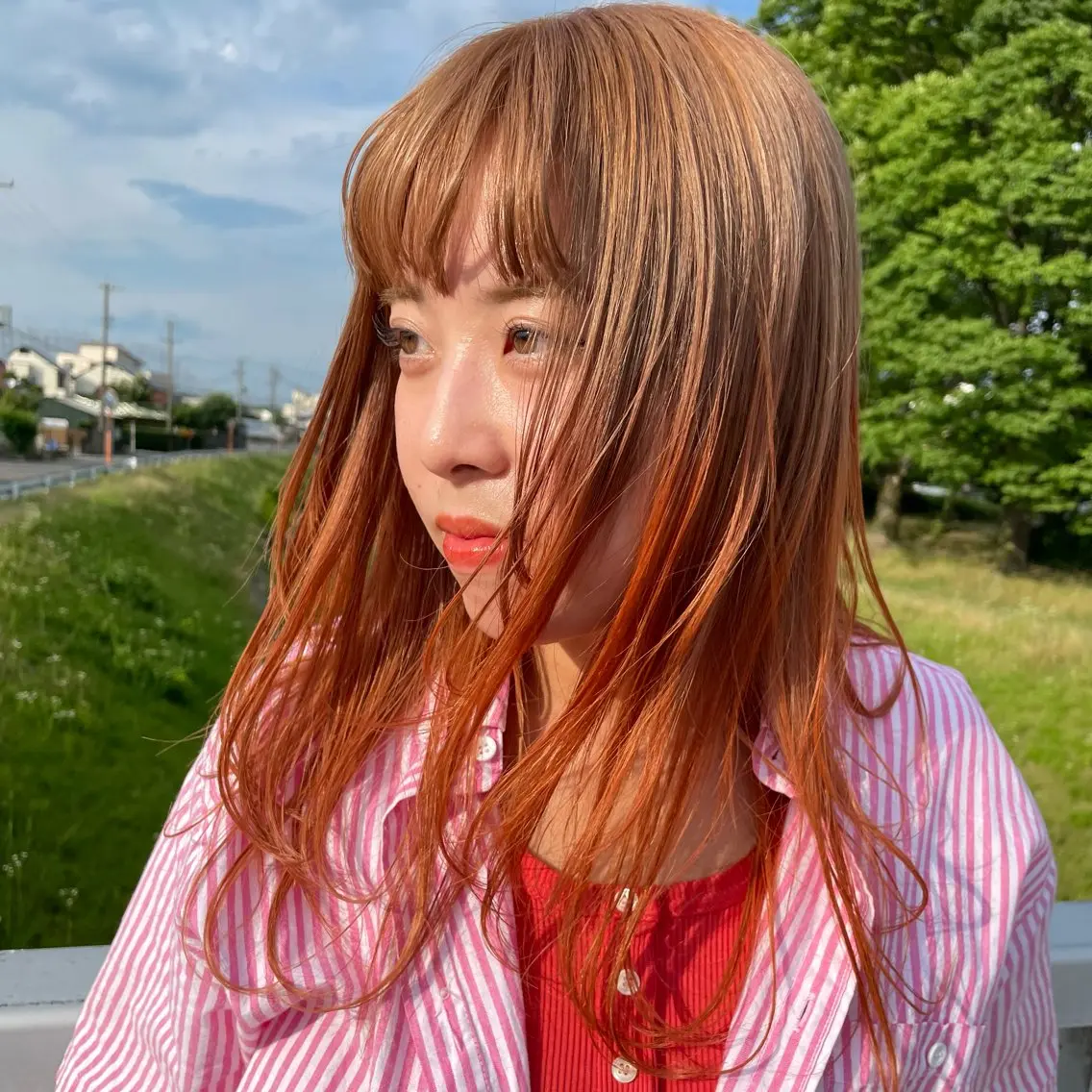 ロング ヘアカラー トリートメント mio 🍒レイヤーカットのヘアスタイル