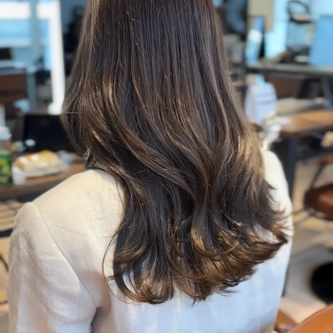 ミディアム カラー ヘアカラー トリートメント 佐藤 悠衣/透明感 カラー/似合わせ前髪のヘアスタイル