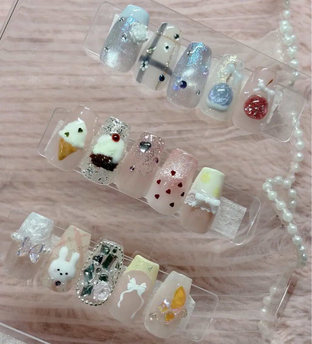ネイル アートネイル 春ネイル ハンドネイル kaho  🧸🎀 RiLionのネイルデザイン
