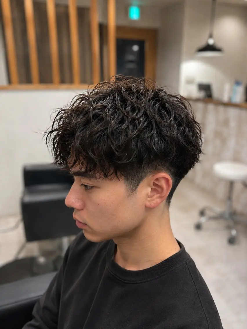 パーマ メンズ カット パーマ メンズサロン リョウタのヘアスタイル