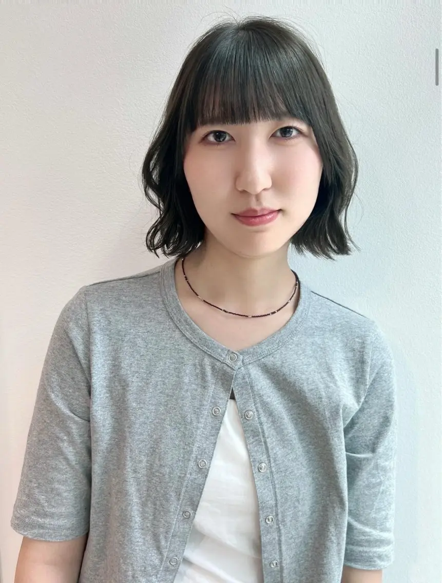 ショート ボブ カット ヘアカラー 加納千華 /ボブ/ぱつっとボブのヘアスタイル