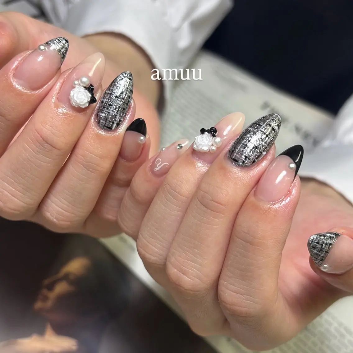 ネイル ツイードネイル amuu/ knnのネイルデザイン