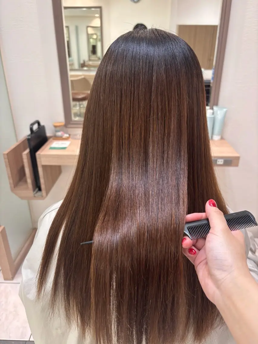 ロング ヘアカラー トリートメント 🍒Ash国立 阿部妃南🍒のヘアスタイル