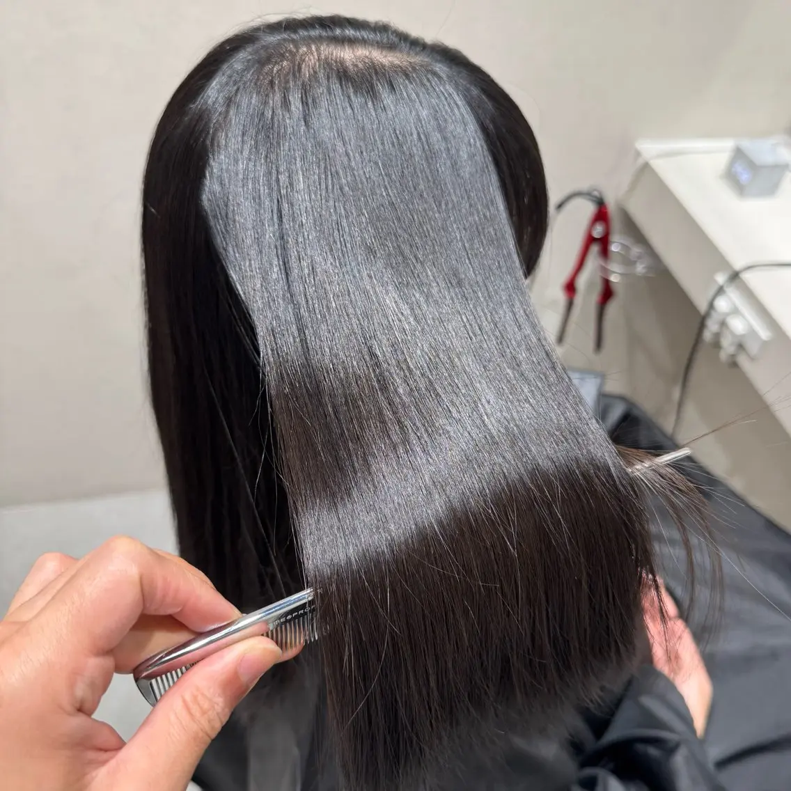 ロング パーマ 縮毛矯正 美髪矯正/縮毛矯正 ブリーチ矯正のヘアスタイル