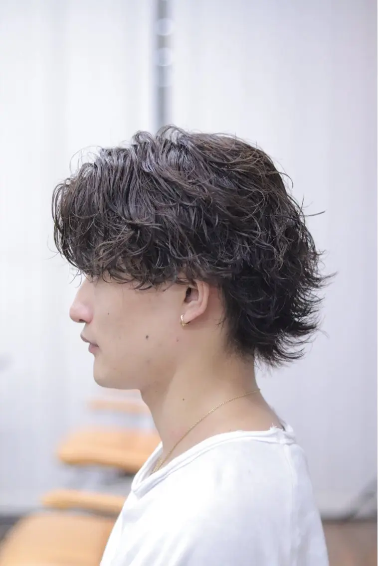ミディアム パーマ メンズ ミディアムパーマ メンズパーマ パーマ 山口 陽平のヘアスタイル