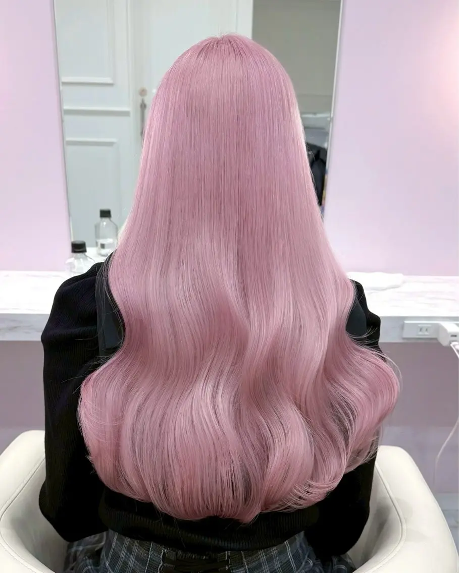 ロング カラー ブリーチ 透明感カラー ハイトーンカラー ラベンダーカラー ラベンダーピンク ヘアカラー ハイトーンカラー💞 くるみ🎀のヘアスタイル