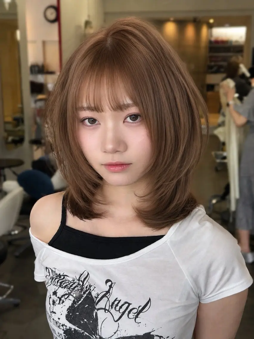 ミディアム カット ヘアカラー トリートメント 🫧TATSUYA/ 錦糸町ʕ•̫͡•のヘアスタイル