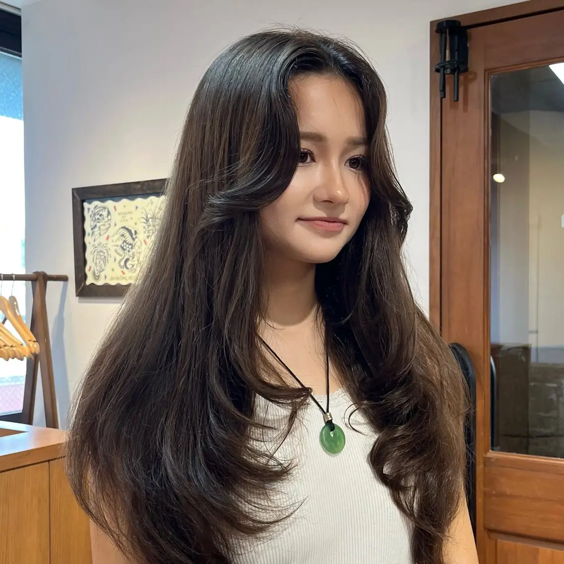 ロング カラー 透明感カラー レイヤーカット カット ヘアカラー satone 🩵のヘアスタイル