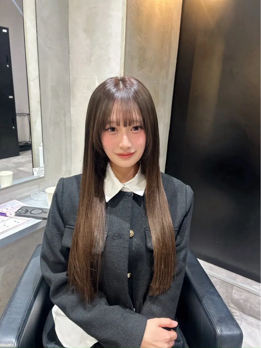 ロング エクステ 艶髪×透明感カラー ののかのヘアスタイル