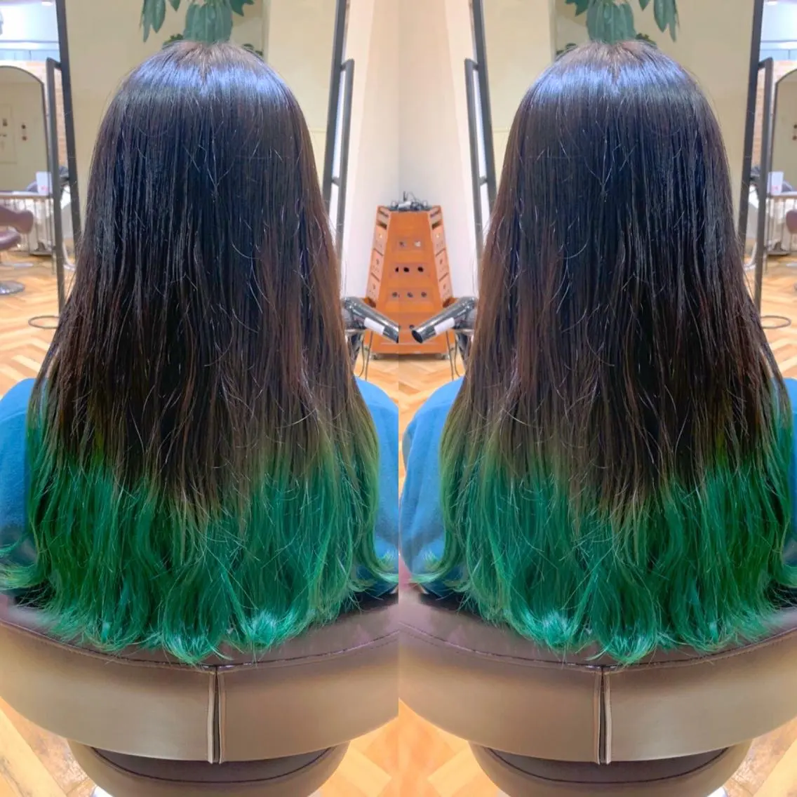ロング カラー ブリーチ グラデーションカラー ミント ミントグリーン ブリーチ/髪質改善 🍀MASAKiのヘアスタイル