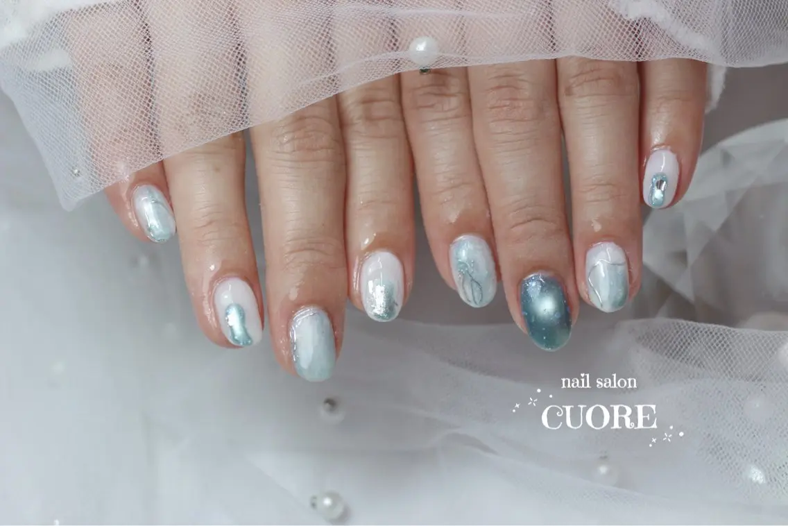 ネイル フラッシュネイル グラデーション マグネットネイル ハンドネイル nail salon CUOREのネイルデザイン