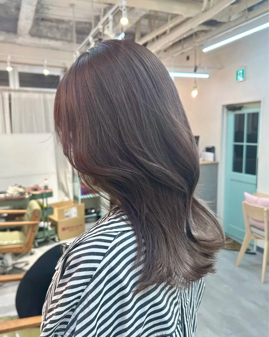 セミロング カラー ヘアカラー 韓国レイヤー 船橋 徒歩5分/小川友美のヘアスタイル