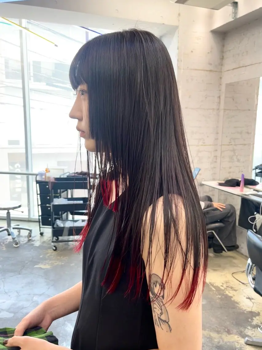 セミロング カラー ハッシュカット/ハイ トーン/HIROKIのヘアスタイル