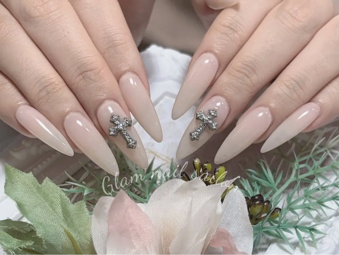 ネイル エツメ💅 長さ出し🎀デザインのネイルデザイン