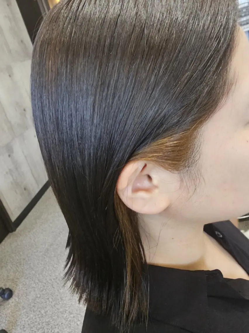 ミディアム 切りっぱなしボブ ボブ 黒田 かな子のヘアスタイル