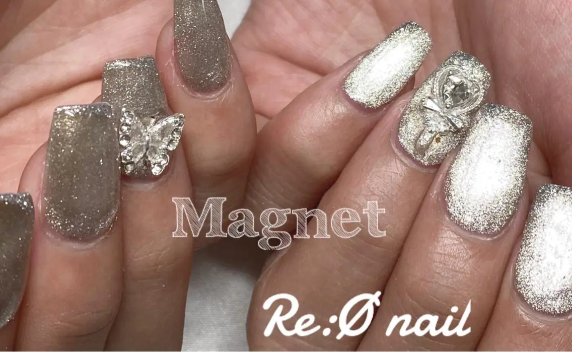 ネイル マグネットネイル ハンドネイル Re:Ø nail 🩵TSUJIのネイルデザイン