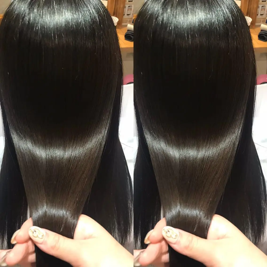 セミロング カラー 黒髪 韓国🇰🇷 ✂︎hair 内田愛のヘアスタイル