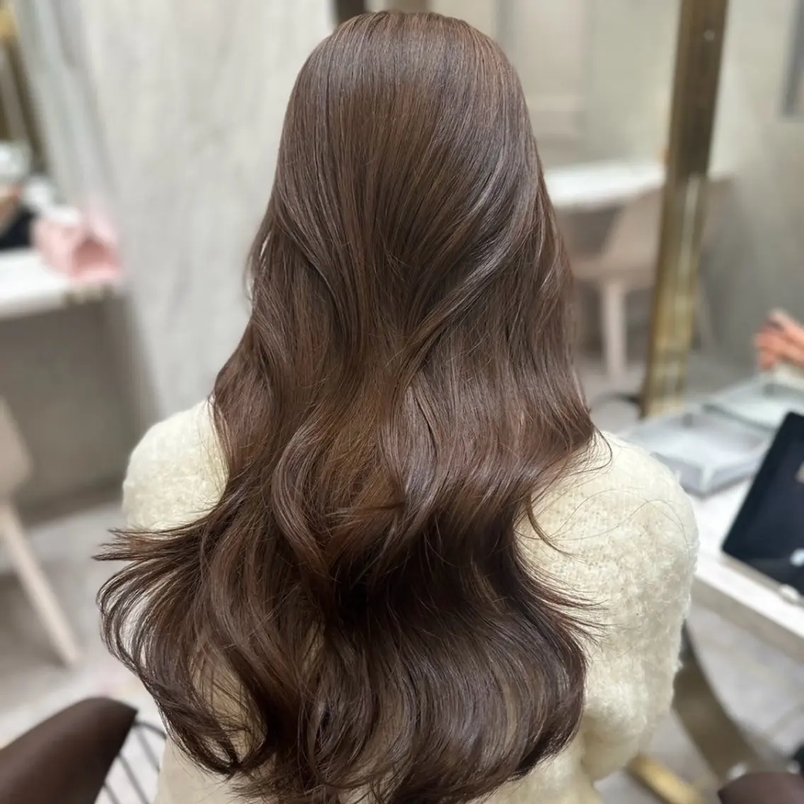 ロング カラー ブラウンカラー チョコレートブラウン ヘアカラー トリートメント ミルクティ/ ブラウンカラー/りおのヘアスタイル