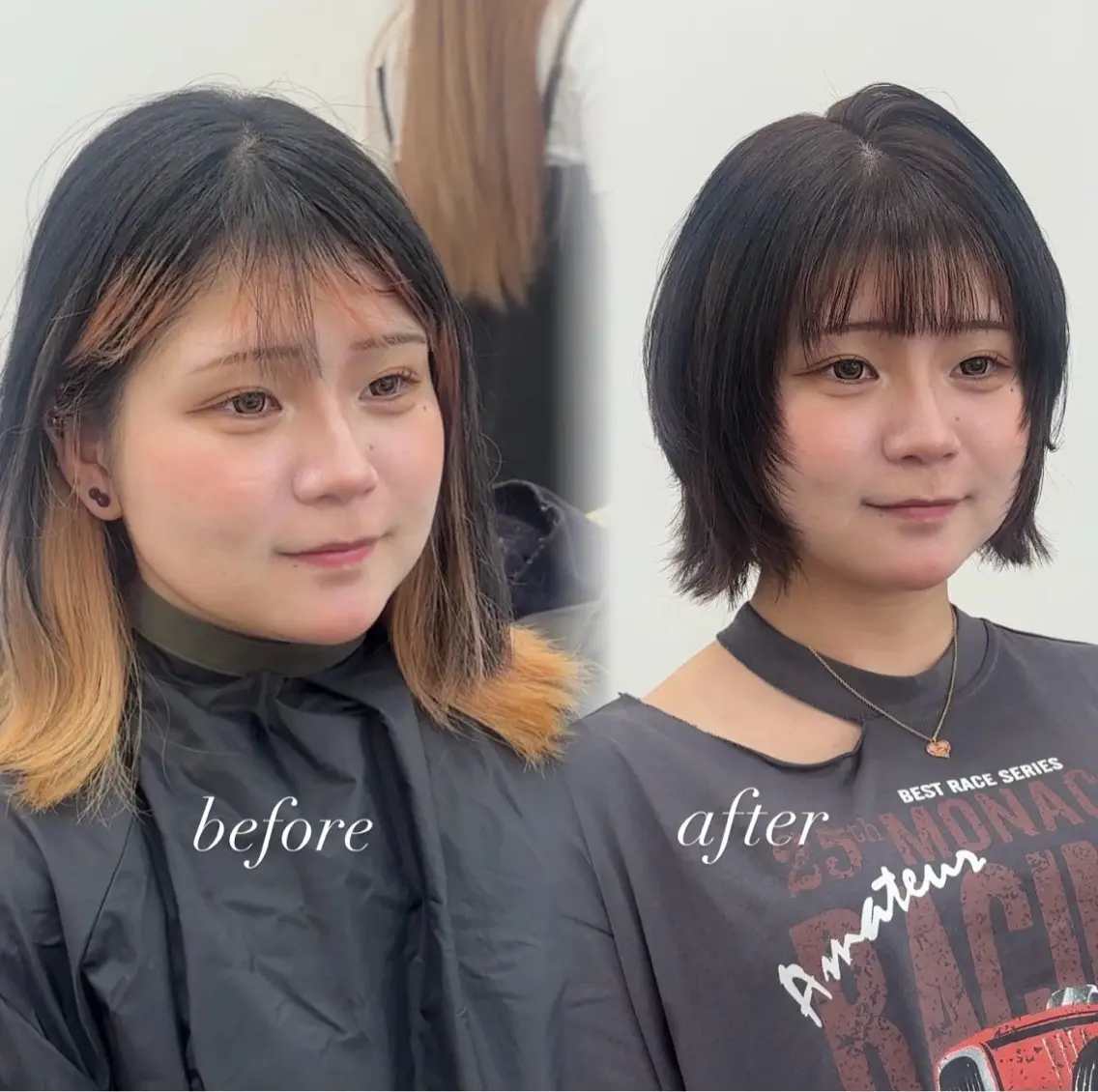 ショート カラー カット ヘアカラー 韓国レイヤー艶カラー ブリーチ otohaのヘアスタイル