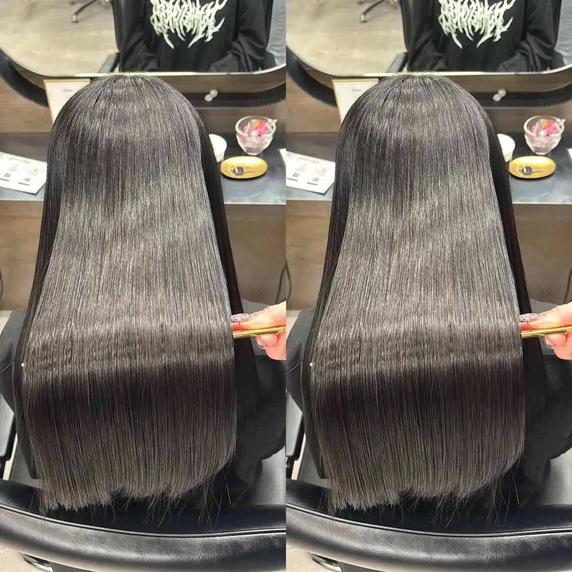 ロング カット ヘアカラー 縮毛矯正 トリートメント 今話題の艶髪矯正 美艶カラー/FUKAのヘアスタイル