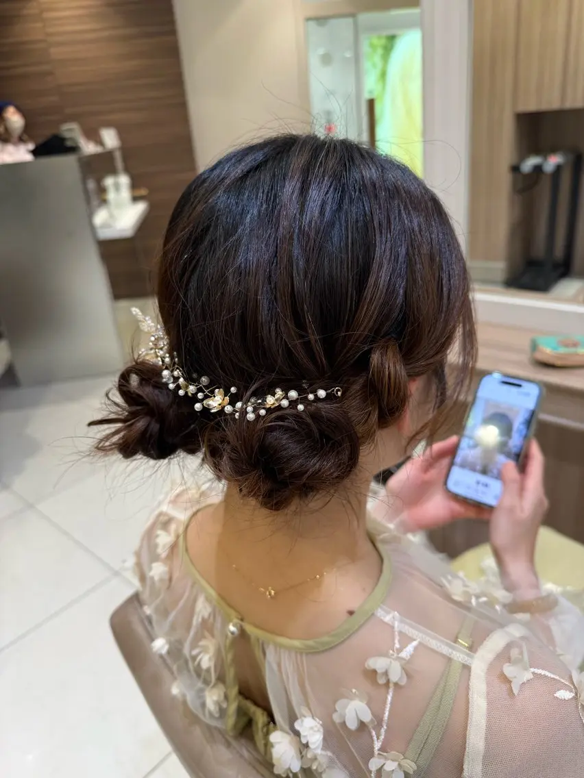 セミロング ヘアアレンジ ヘアセット 韓国ヘアメイク🎀/ 縮毛矯正✨山本媛香のヘアスタイル