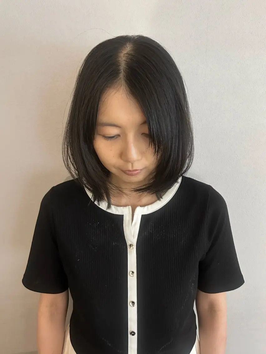 ミディアム 顔周りカット レイヤーカット haru kaのヘアスタイル