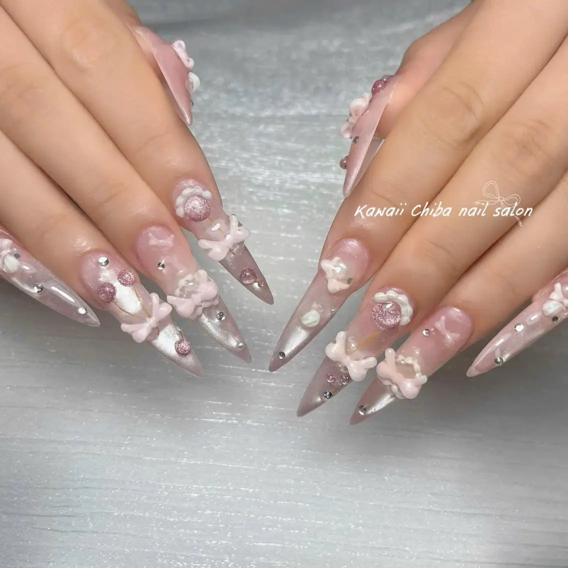 ネイル ドット フットネイル フレンチネイル 韓国ネイル レース Kawaii _Nailのネイルデザイン