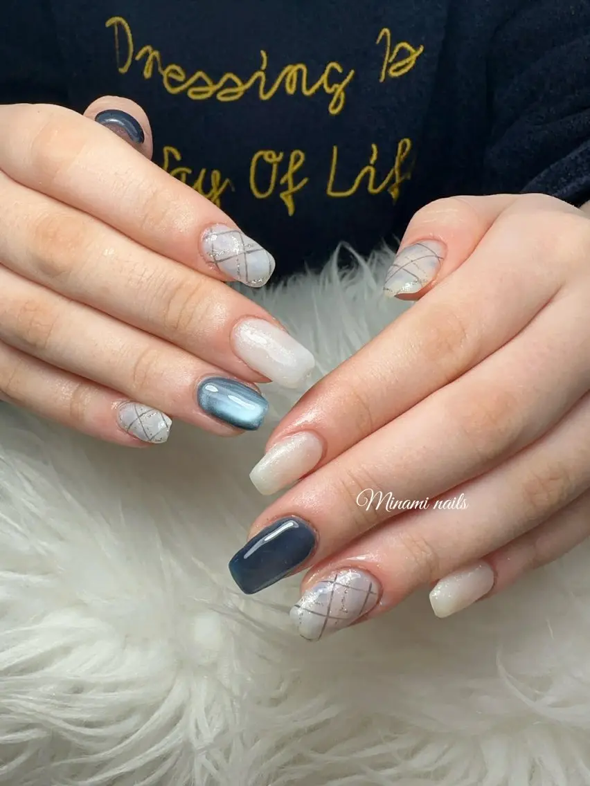 ネイル アートネイル オーロラネイル ガーリー キラキラネイル 韓国ネイル ハンドネイル Minami Nailsのネイルデザイン