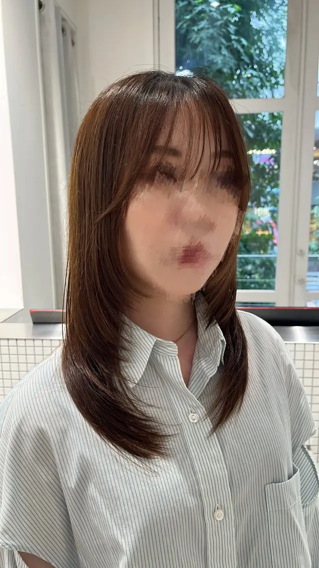 ロング カット 縮毛矯正 / 透明感カラー首藤大翔のヘアスタイル