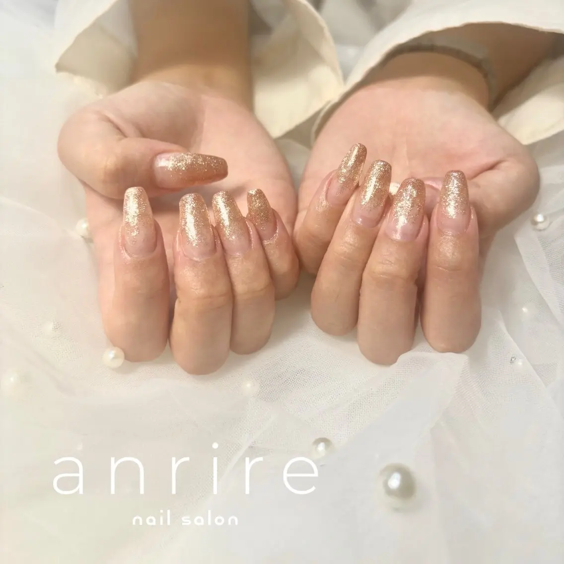 ネイル グラデーション キラキラネイル ラメ(グリッター) ラメグラデーション ワンカラーネイル ハンドネイル anrire ☆Nahoのネイルデザイン