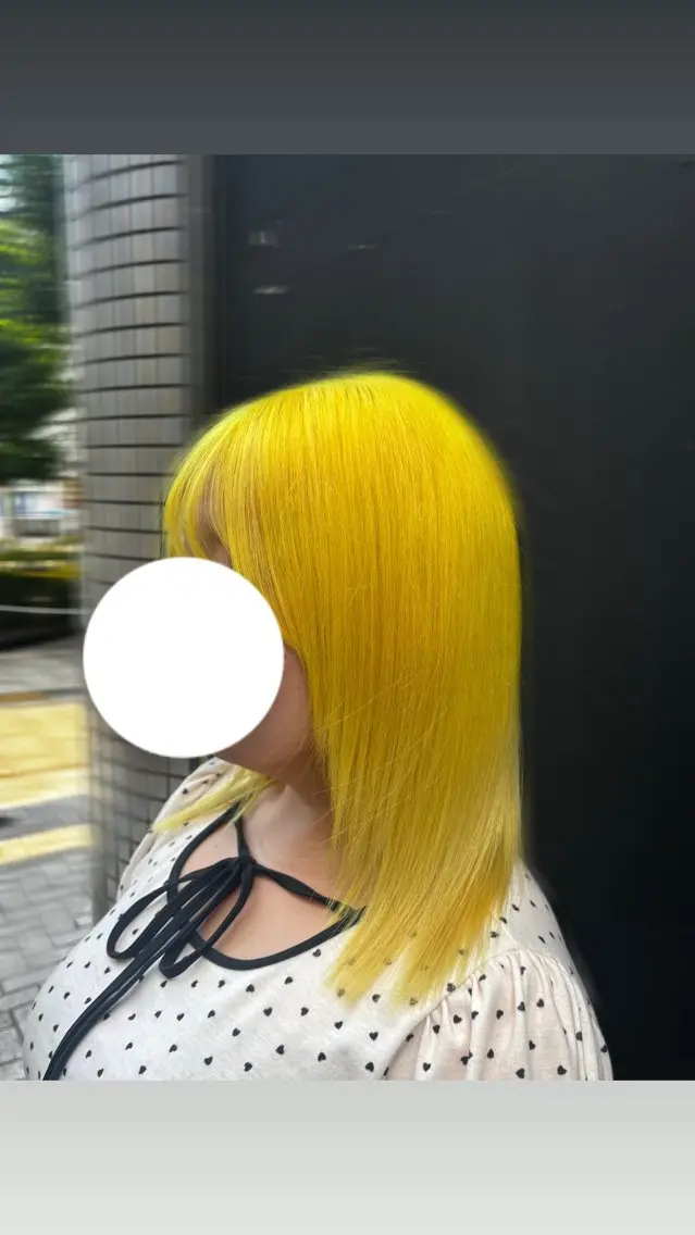 セミロング イエローカラー ヘアカラー あすか/ 松本/モデル様募集中のヘアスタイル