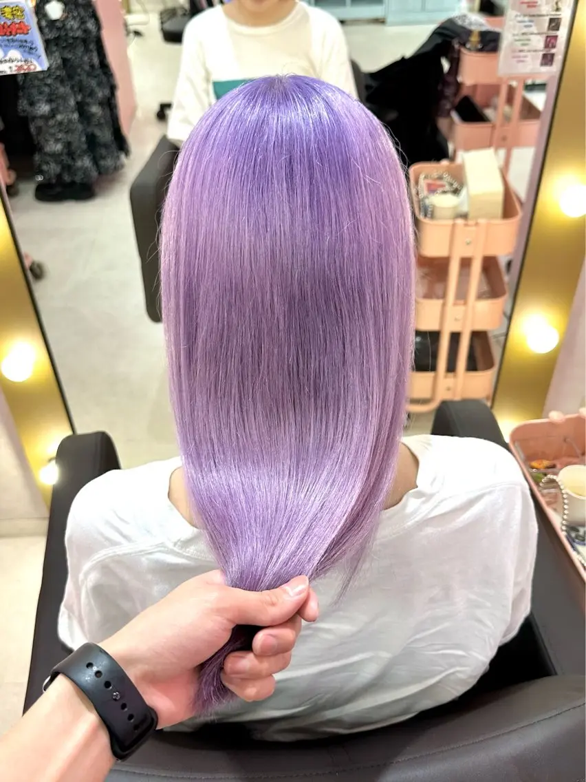 ロング カラー パープルカラー 🌙町田色落ち特化 🌙れいのヘアスタイル
