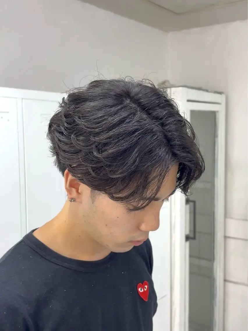 パーマ メンズ カット パーマ 阿部 渓太のヘアスタイル
