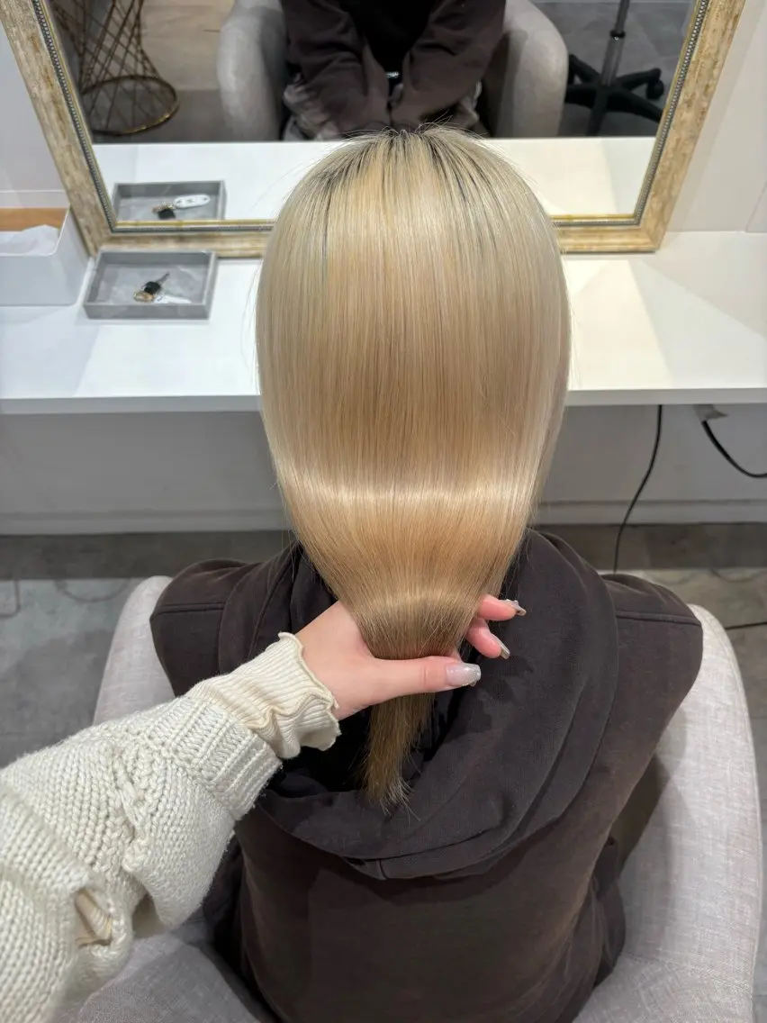 ✨髪質改善フルコース✨顔まわりカット+カラー+髪質改善トリートメントの写真
