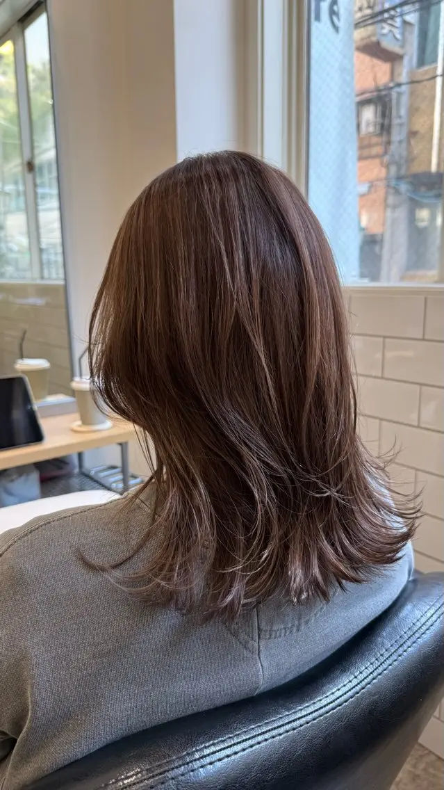 ミディアム カット バレイヤージュモデル 募集👒ヨンスクのヘアスタイル