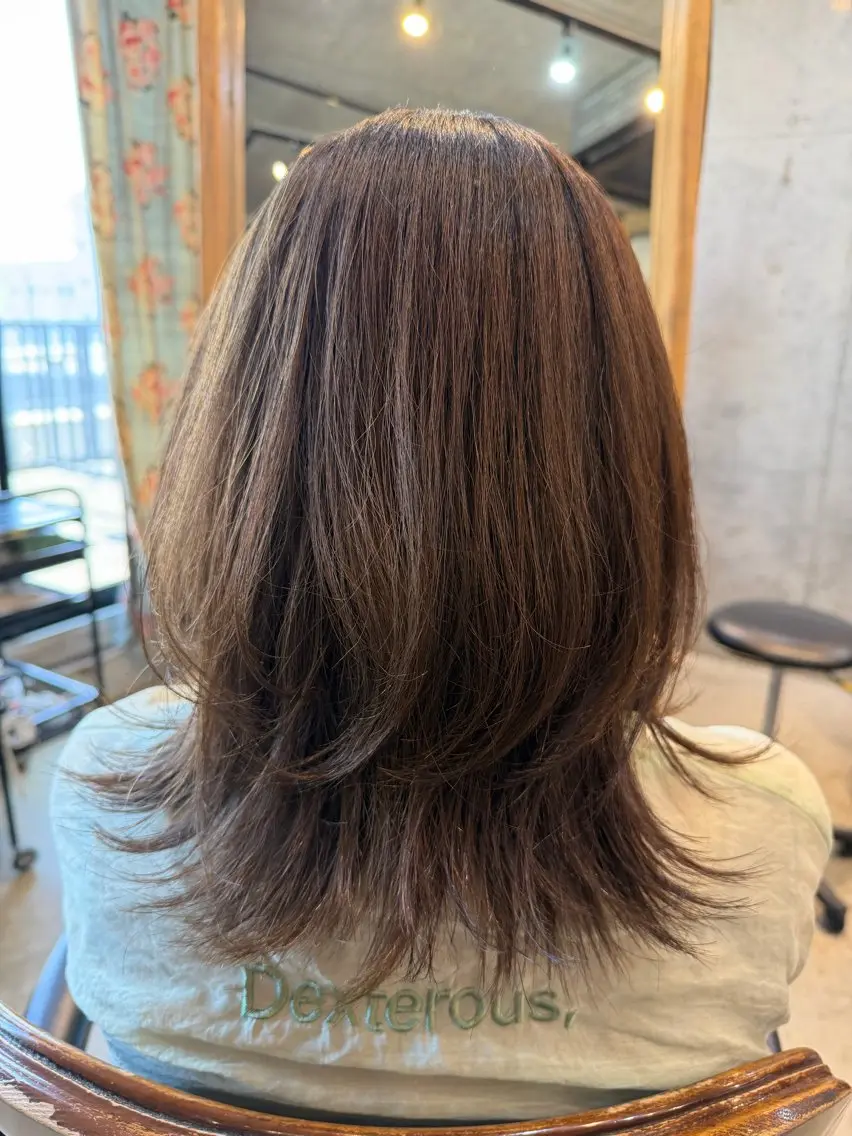ミディアム カラー ヘアアレンジ ブラウンカラー 透明感カラー レイヤーカット ウルフカット ウルフレイヤー カット ヘアカラー 🍀Ryosuke 🍀のヘアスタイル