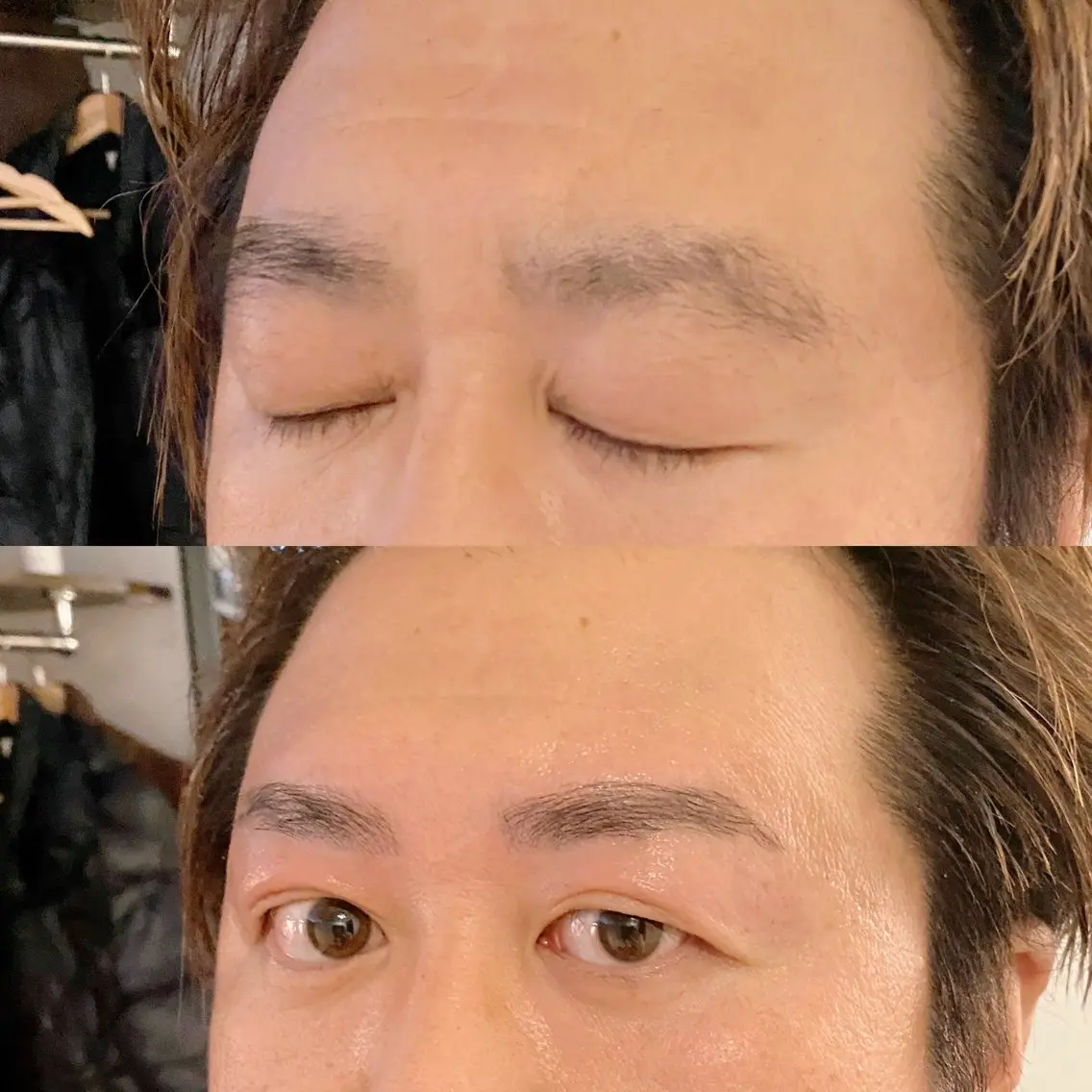 メンズ アイブロウ ハリウッドブロウリフト 眉毛ワックス脱毛 メンズガーデン yuriのネイルデザイン