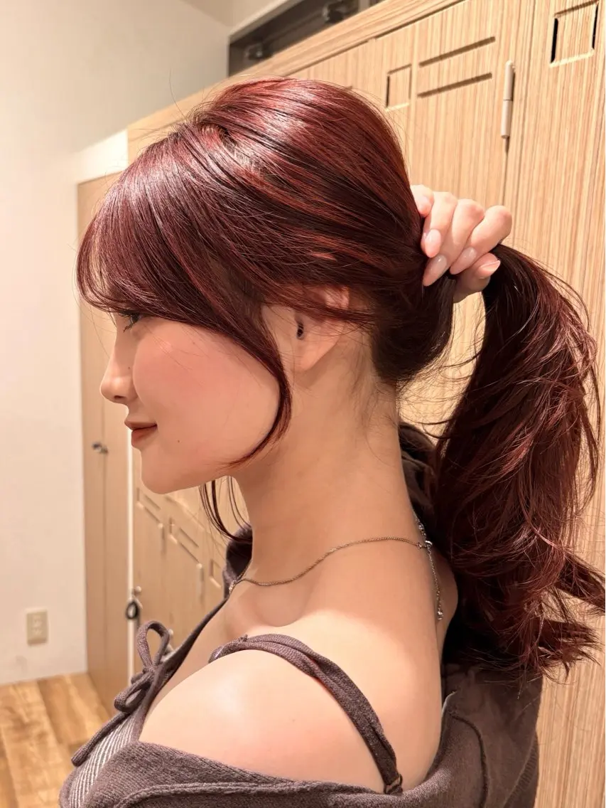 セミロング レイヤーカット カット トリートメント ヘッドスパ Ami/髪質改善 /ピンクカラー🌷のヘアスタイル
